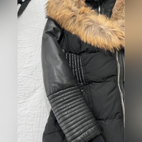 RUDSAK jacket with leather sleeves and fur - Xs - Picture 3 of 7